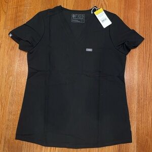 NWT FIGS CATARINA One-Pocket Scrub Top black s